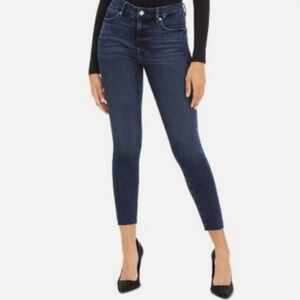 Good American Dark Blue Raw Hen Cropped Jeans